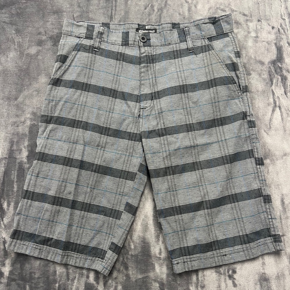 Street Rules Plaid Shorts Mens 32 Grey Blue‎ Checkered Skater Casual Skater